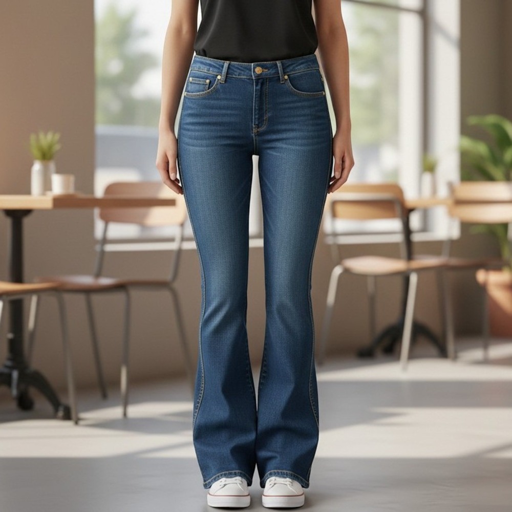 7 For All Mankind Kimmie Bootcut Jeans Women 27x30.5 Blue Medium Wash Mid Rise